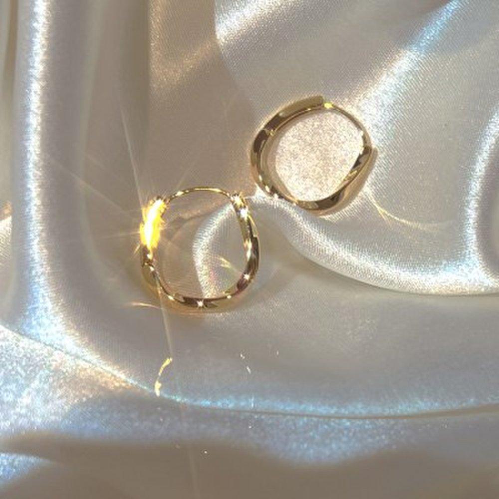 Artica Daily Wave One-Touch Ring Earrings Gold Silver 1+1