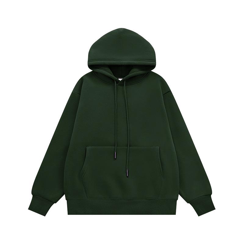INF Unisex Plush Hoodie | 2024 Autumn/Winter Solid Color Trendy Casual Sweatshirt