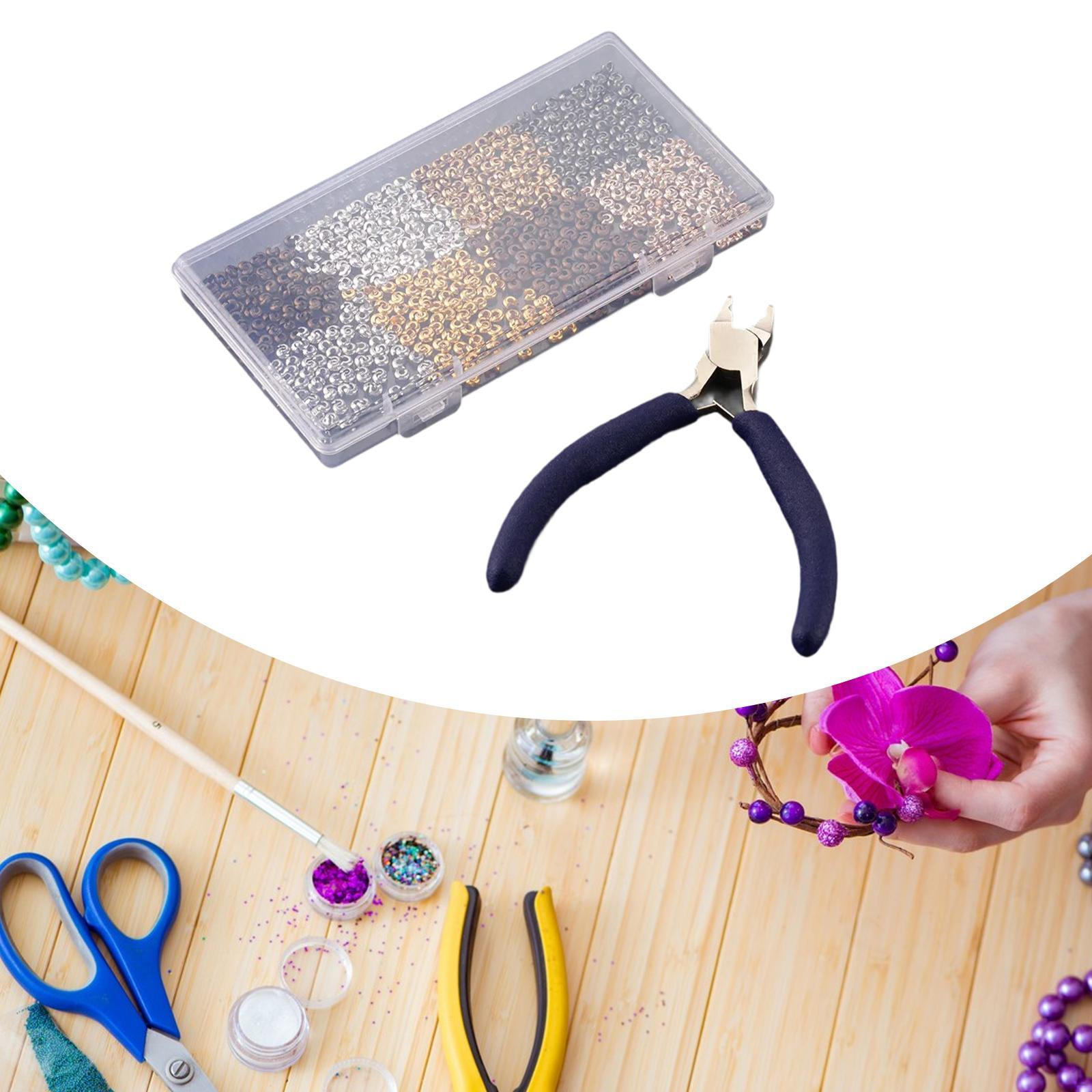 

800 шт. Обжимные бусины-зажимные наконечники, маленькие трубчатые наконечники с плоскогубцами 3 мм для ожерелий