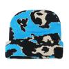 Cow Pattern Camouflage Pullover Hat Outdoor Riding Warm Wool Hat Ear Protector Knitted Hat Women