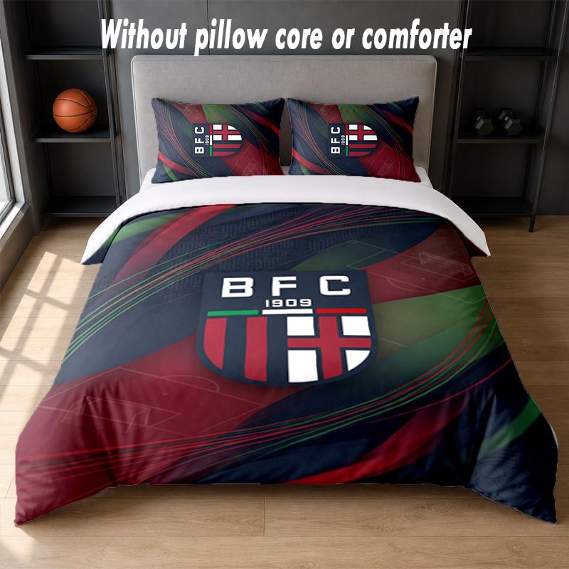Bologna FC Design Bed Bedding Set 1 Duvet Cover + 2 Pillowcases Soft Breathable Household Bed Linens