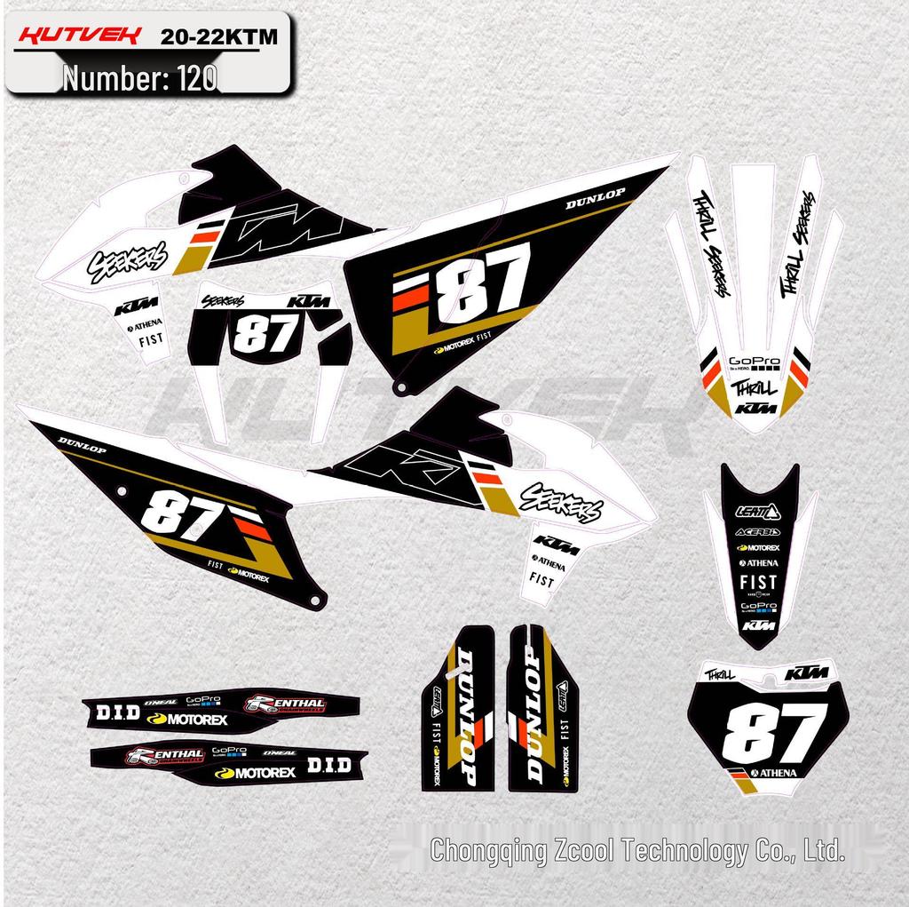 Compatible Decals for 19-22 KTM SX250F EXC, Kaixi Hengjian, Bosuer X6, Mingfu Off-Road Motorcycles