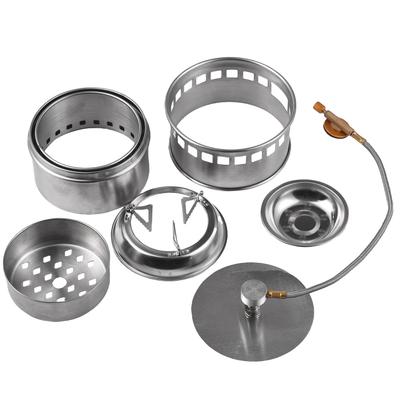 Camping Stove 3in1 Portable Stainless Steel Lightweight Wood Gas Solid Fuel Stoves for Outdoor