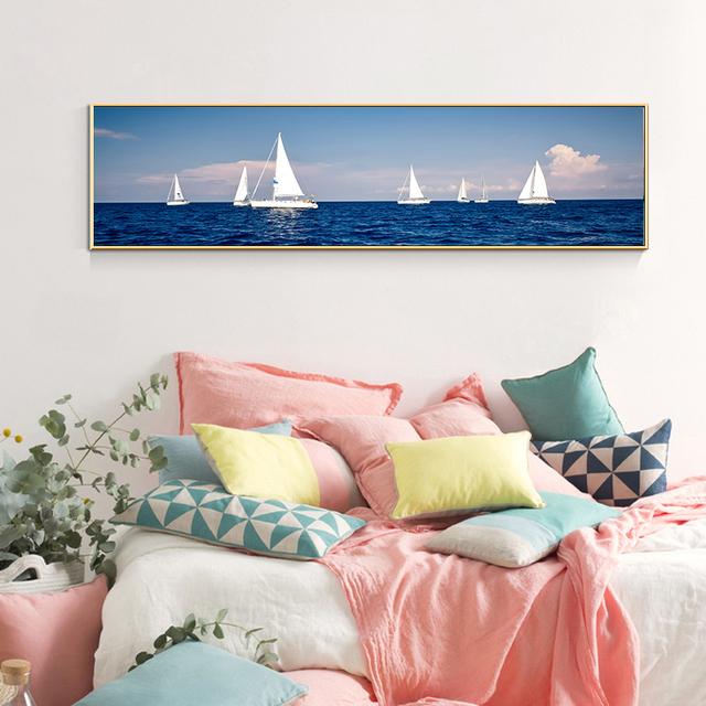 Sailboat Canvas Painting Landscape Posters and Prints Sea Boat Wall Art Pictures for Living Room Home Decoration Cuadros No Frame