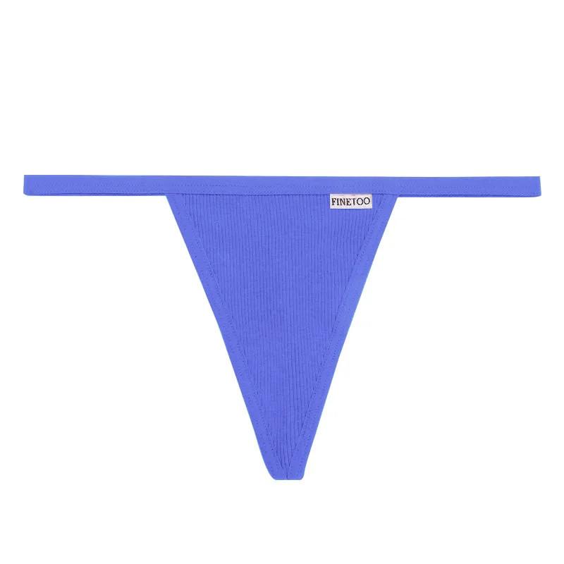 FINETOO Cotton Thongs Women Sexy T-Back Underpants Comfortable G-string Underwear M-XL  Soft Lingerie