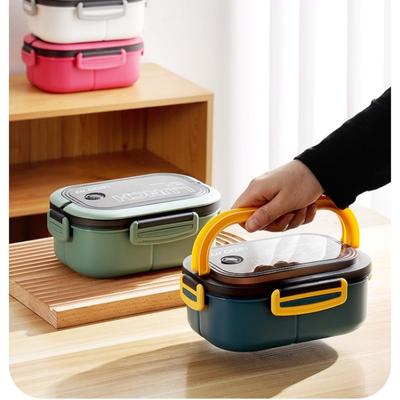 Sevimli yemek kabı Çocuklar Için Bölmeler Microwae Bento Öğle Yemeği Kutusu Çocuk Çocuk Okul Açık Kamp Piknik Gıda Kabı Taşınabilir