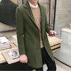 Herren Formal Einreihig Figuring Mantel Lange Wolle Warme Jacke Outwear