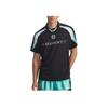 Camiseta Manga Curta Raglan Decote V Estampada Letra Masculina Tops Preto 6009087-001