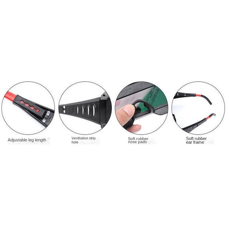 Automatic Dimming, Electric Welding Glasses Welder's Argon Arc Two-protection Welding Protective Glasses, Anti-glare Arc Glare Goggles