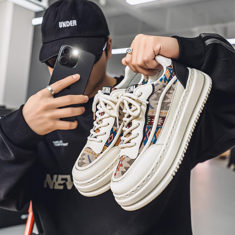 

Новые мужские классические модные низкие кроссовки для скейтбординга на толстой подошве, удобные кроссовки для баскетбола на мягкой подошве 44 чёрный/бежевый