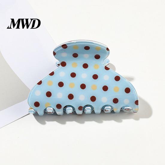 Large Hair Clip for Women Back Head Claw, Strong Bite Force Clip, Dot Print Grip Anti-Slip Teeth Accessory Daily Wear Summer Style