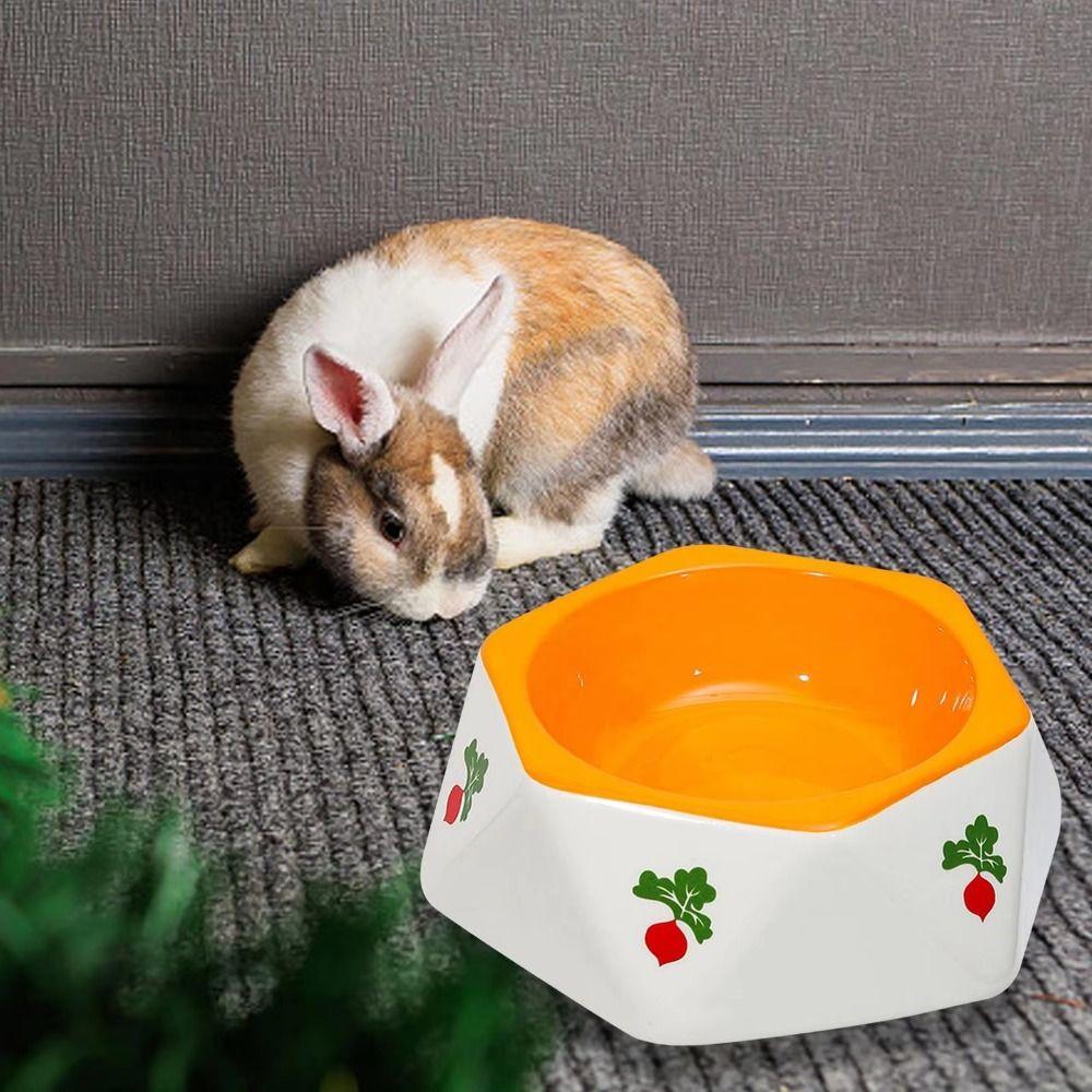 Cartoon Rabbit Feeder Ceramic Pet Food Feeding Basin Food Dispenser Rabbit Food Bowl  Kitten Puppy