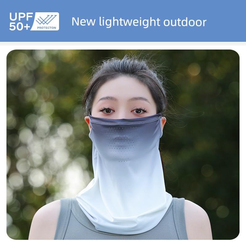 Sunshade Mask, Full Face Sun Protection, Ice Silk Headscarf, Shawl, Neck Protector, Summer Cycling Veil, Women's Arm Protection, Ice Sleeves
