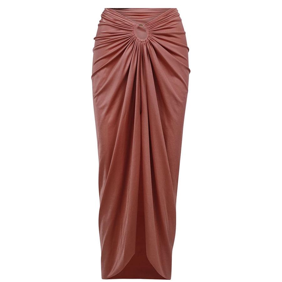 

Европейская и американская однотонная миди-юбка в обтяжку для женщин Medium коричневый