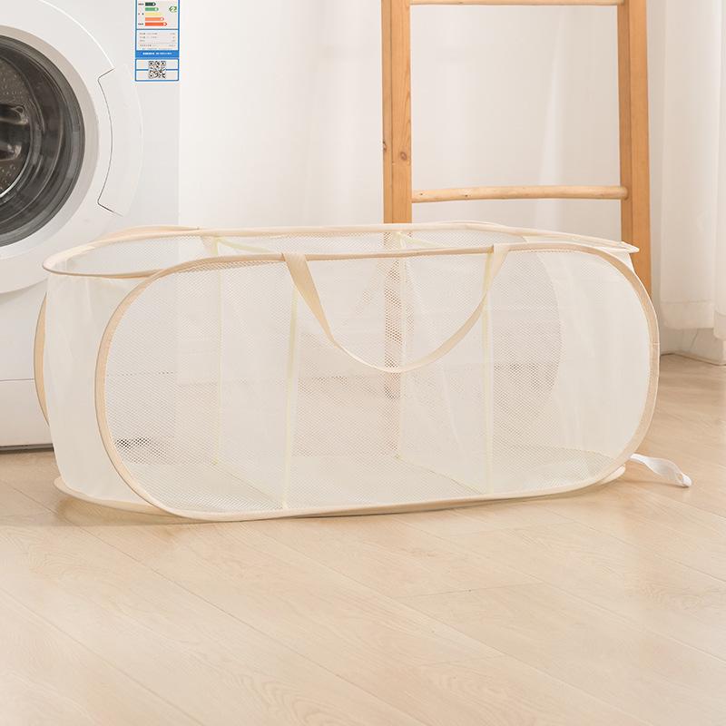 Upgraded Foldable Handheld Laundry Basket - Large, Hollow Design for Household/Bathroom Storage