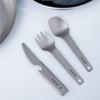Metal Camping Plate with 3 PCS Suit Integrated Tableware Titanium Plate BBQ Plates Camping Plates