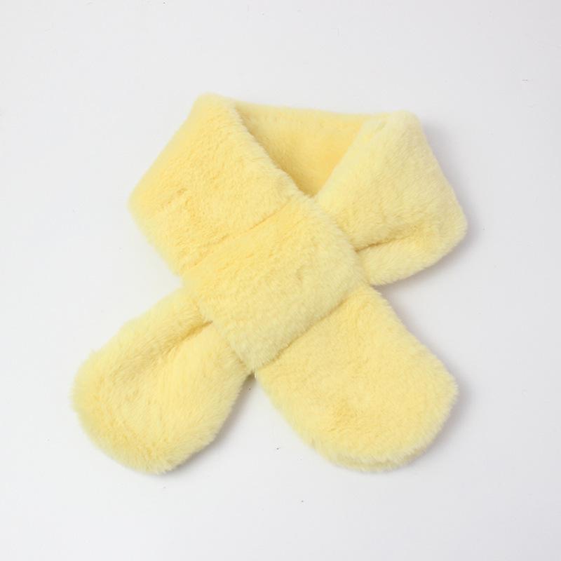 2025 Solid Color Children's Scarf: Autumn/Winter Warm Women's Imitation Rabbit Hair Thickened Baby Neck Warmer
