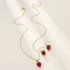 Raspberry Pendant Alloy Jewelry Set Stylish Fruit Shaped Necklace and Earrings for Ladies Unique Daily Wear Accessories