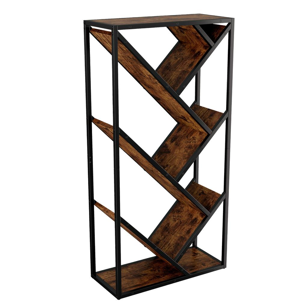 80×35×160 cm Tree Standing Shelf 8 Levels, Corner Shelf Space-Saving, Storage Shelf for Bedroom, Living Room, Home Office, Sturdy, Anti-Tip, Bookshelf