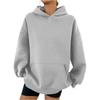 Women's Hooded Long Sleeve Sweatshirt Loose Fit Streetwear Solid Color Pullover Hoodie