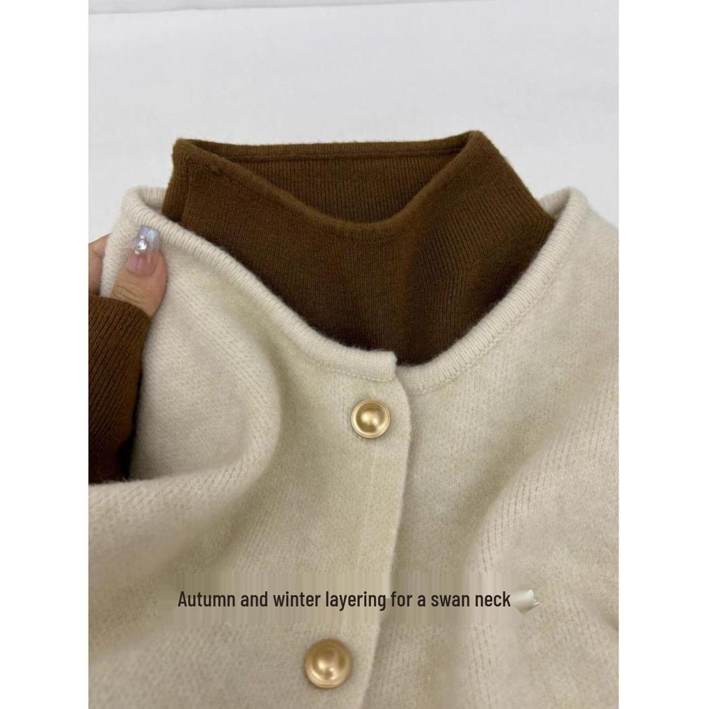 2025 Women's Korean-Style Half High Collar Sweater: Autumn/Winter Thickened Versatile Base Shirt