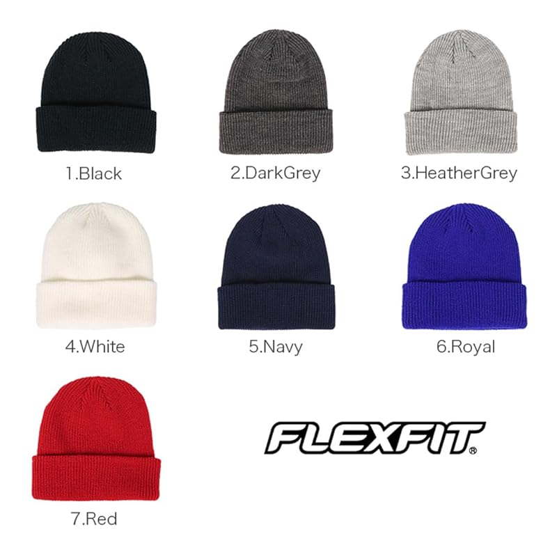 [Flex fit] knit cap Plain color knit hat beanie men's ladies YUPOONG Youpon hat ribbed unisex free size navy navy blue [product]