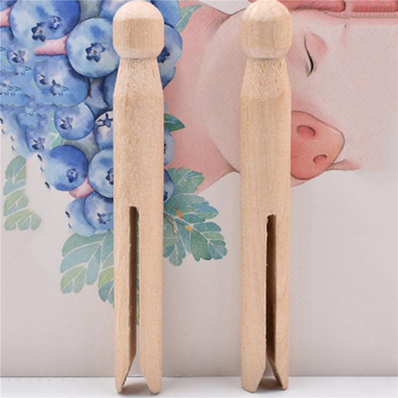 ABWR-Wood Clothes Pins Pegs Old School 150 Count Round Clothespins Weather Resistant Peg Dolls Traditional Peg