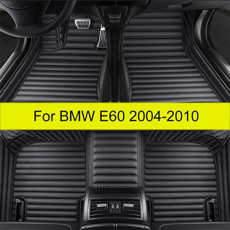 100% Fit  Made Leather Car Floor Mats For BMW E60 2004 2005 2006 2007 2008 2009 2010 Carpet Rugs Foot Pads Accessories