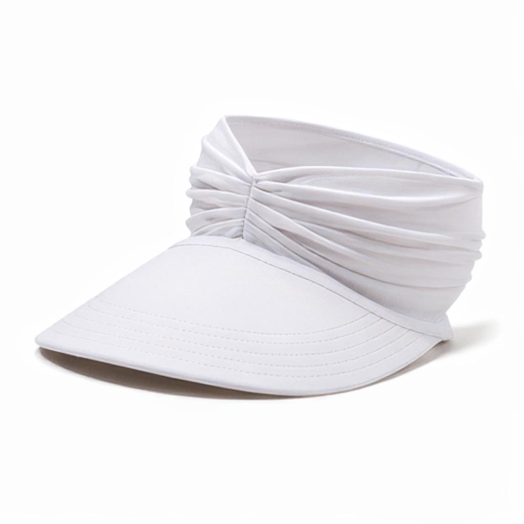 Sun Visor Hat: UPF 50+ Wide Brim Lightweight Breathable Packable Visor - Open Top Ponytail Friendly Summer UV Protection for Women Beach Golf Travel