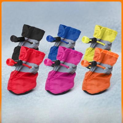 Reflektierende Haustierschuhe, Hundeschuhe, Anti-Rutsch Fußschutz für kleine und mittelgroße Hunde, Hundestiefel, Oxford Wasserdichte Weichsohlige Hundefußabdeckungen