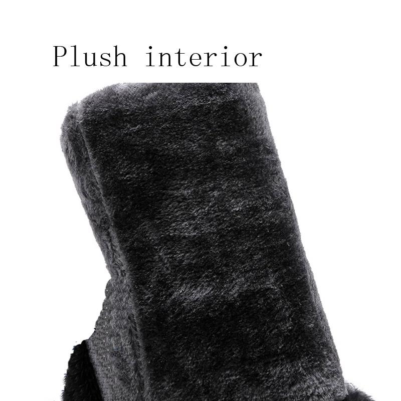 Cizme de zăpadă pentru femei iarnă cu talpă plată confortabile impermeabile tabel mărimi mari călduroase pluș cizme până la genunchi