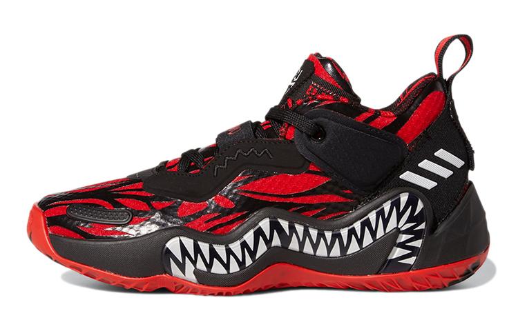 

Adidas D.O.N. Issue #3 J Cushioning, Wear Resistant Mid top Basketball Shoes Black Red GZ5494 36.5