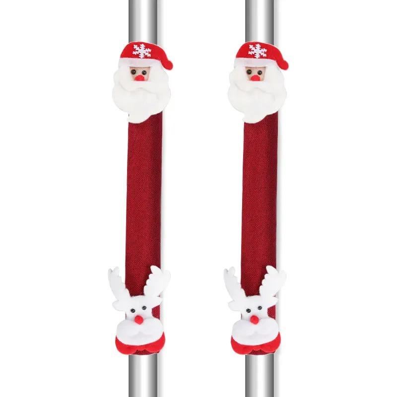 1pc Christmas Refrigerator Handle Santa Snowman Kitchen Appliance Covers Christmas Kitchen Decor,Microwave Handle Protector