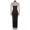 C7480 Fashion Women's Halter Rhinestone Beaded Bodycon Dress - Europe & America Style