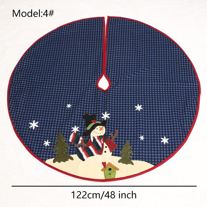 48 Inch Christmas Tree Skirt Decorative Floor Cover Holiday Home Decor American Style Semi-Handmade