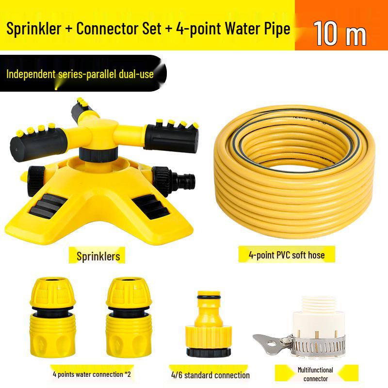 360° Automatic Rotating Three-Pronged Sprinkler Head for Nursery Irrigation.