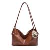 Retro Soft Leather Large-capacity Tote Bag, Fashionable and Simple, Casual Commuting Single-shoulder Bag, Underarm Bag