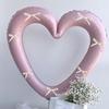 40-Inch Bowknot Heart Balloon with Hollow Design - Valentine's Day Decor for Shopping Malls and Jewelry Stores