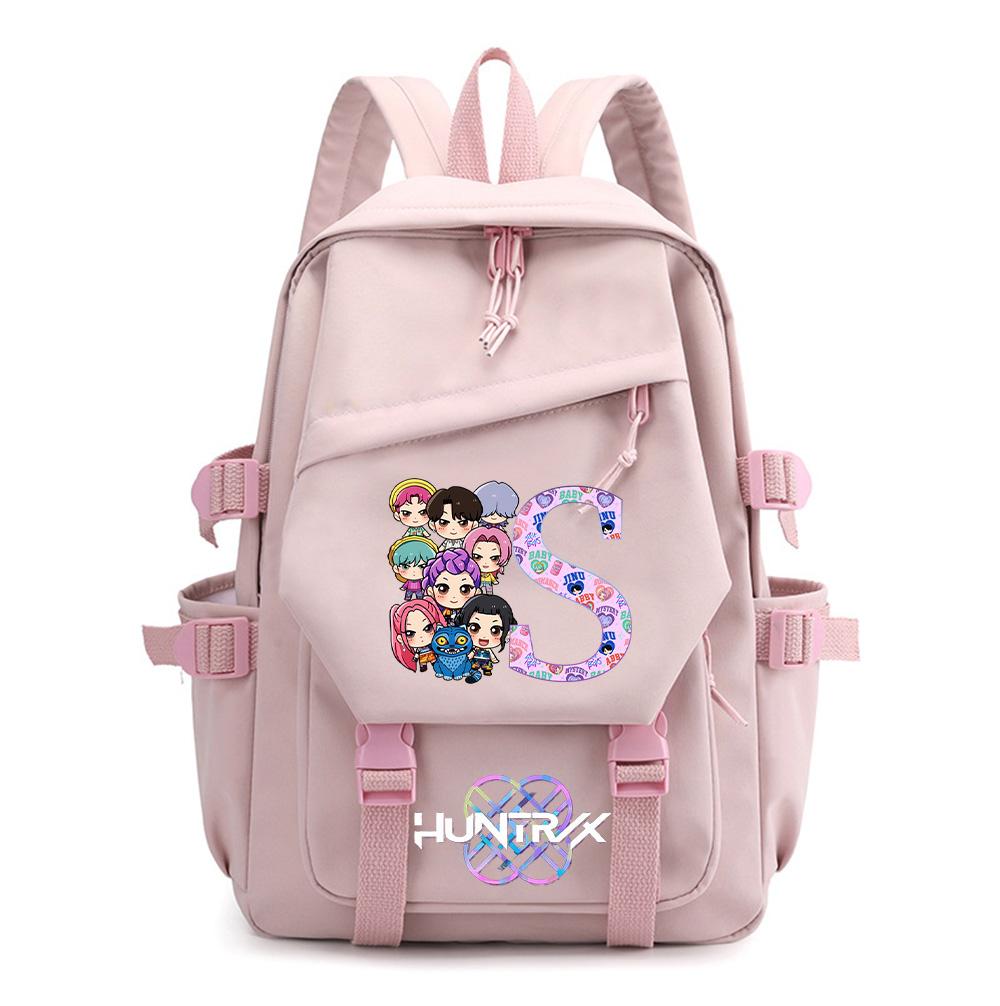26 English Letter Kpop Demon Hunters Printed Backpack for Teenager Boy Gril Schoolbag Children Student Bookback Women Travel Bag Kid Gift Rucksak