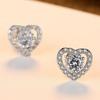 Exquisite Heart-Shaped Zircon Diamond Earrings – European & American Creative Fashion