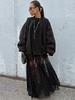 New Women's Long Dress Black Sexy Sheer Lace High Waist Business Commute Elegant Skirt