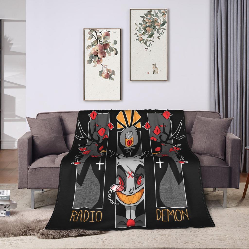 Angel Dusts and Fat Nugget Selfie Hazbins Hotels Blanket Fleece Autumn  Breathable Warm Throw Blanket for Bedding Outdoor Quilt