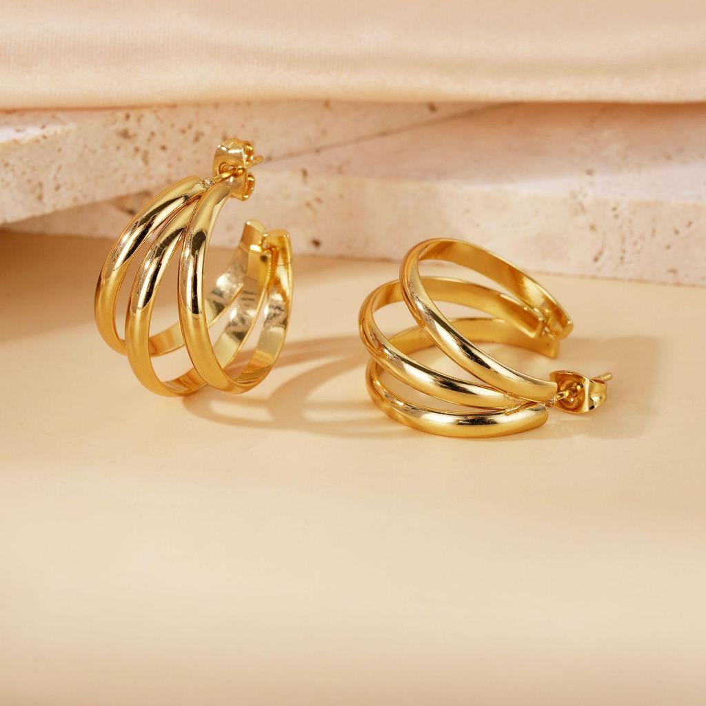 2025 Lightweight Luxury Titanium Steel Earrings: Colorfast High-End Ear Cuffs for Women