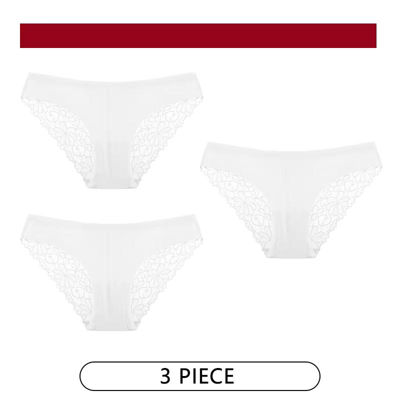 

3 шт./лот сексуальные кружевные женские трусики однотонные сетчатые дышащие трусы ледяной шелковый атлас мягкое нижнее белье с низкой посадкой S