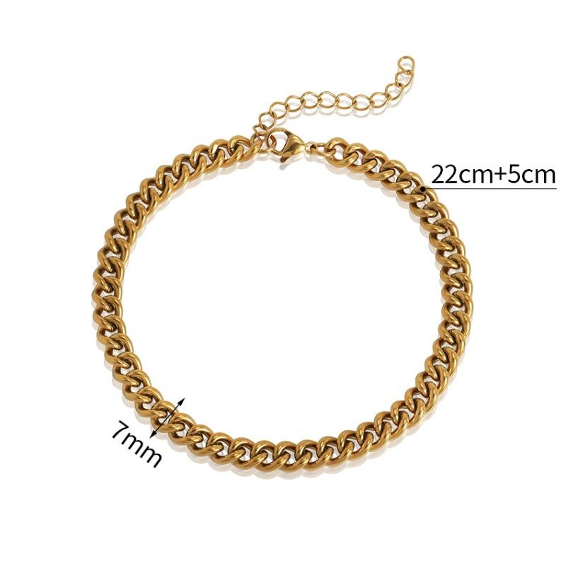 

Trendy ins punk style personalized hip-hop cuban link stainless steel necklace bracelet 18K