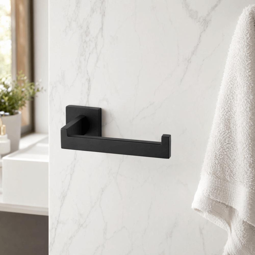 Black Toilet Paper Holder Square Style Toilet Tissue Dispenser Modern Toilet Roll Holder  Home Use