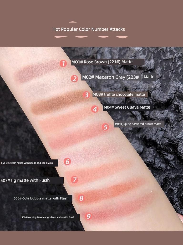 Gentle Pink Brown Rose Monochrome Eye Shadow Plate Matte Low Saturation Base Nude Gray Pink Pure Desire Style Niche Style Brand