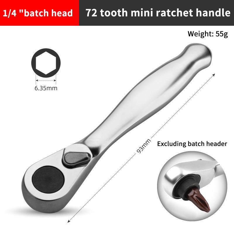 1Pc Mini Treble 1/4 Ratchet Wrench Set Double Ended Quick Socket Screwdriver Hex Torque 2-in-1 Spanner Hand Repair Tool