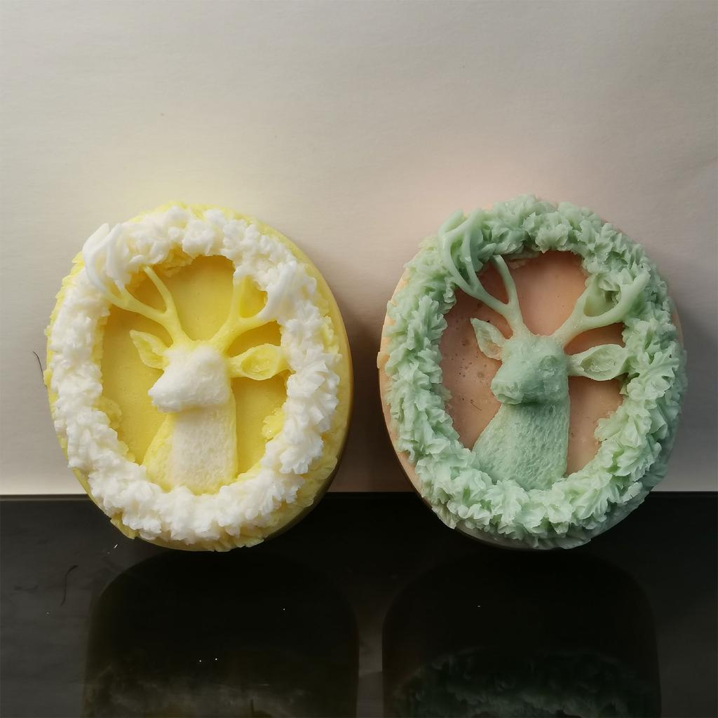 Moldes de Sabão de Silicone Formato de Guirlanda de Veado de Natal Artesanato DIY Moldes de Sabão Artesanais Moldes de Vela Suprimentos para Fazer Sabão Manual