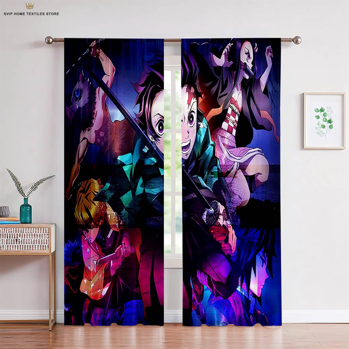 

Шторы с принтом в виде горячих японских комиксов, подходят для спальни, общежития, гостиной, кабинета, декоративные шторы W50X130H(CM)X2PCS&Rod pocket